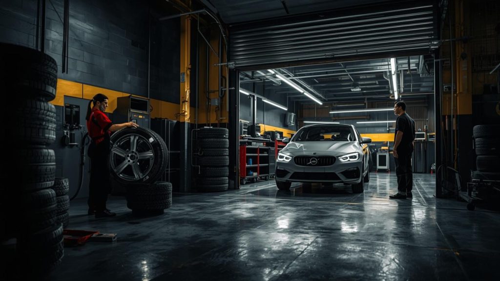 Tyre fitting in Higham Ferrers with mobile service and delivery options available.